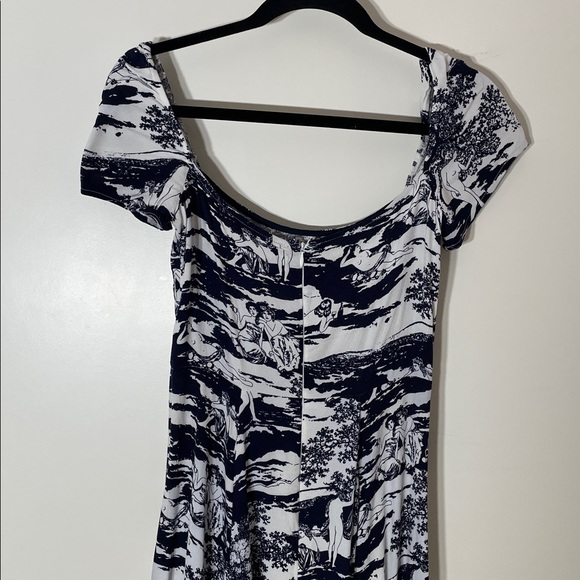 Reformation telluride dress Navy and White Toile Mini Dress 4 - Picture 6 of 8